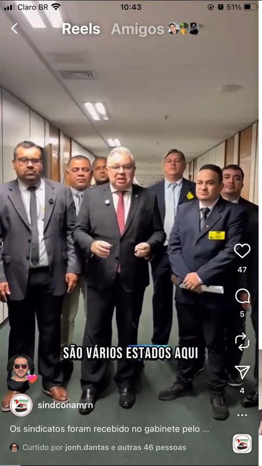 Condutores de ambulância em agenda com o deputado Florentino Neto