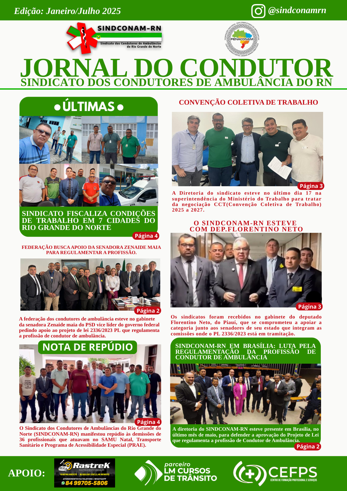 Página 1 do Jornal do Condutor